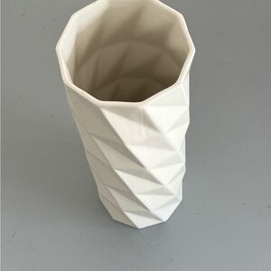 CB2 Faceted Cream Ceramic Vase